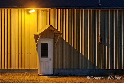 Door In Orange Building_20624-8.jpg - Photographed near Smiths Falls, Ontario, Canada.